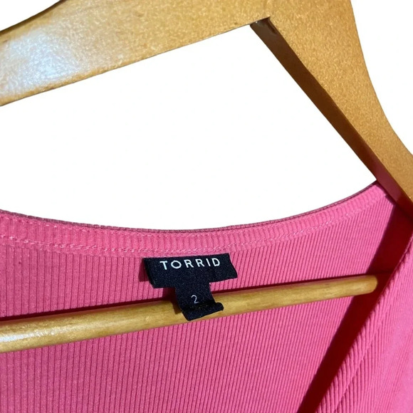 TORRID‎ Coral Mini Rib Knit Twist Front Skater Dress Size 2 ( 2X ) - Picture 7 of 7